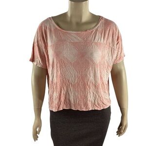 Old Navy Pink Geo Boxy Crop Top XXL
